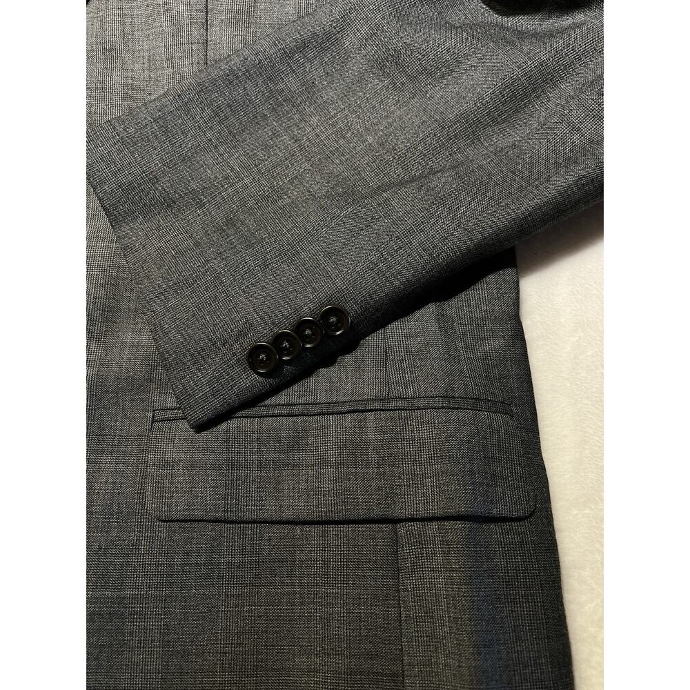 New Joseph Abboud Mens 40-42L Gray Blue Plaid Blazer Suit Jacket NWOT - Picture 9 of 15